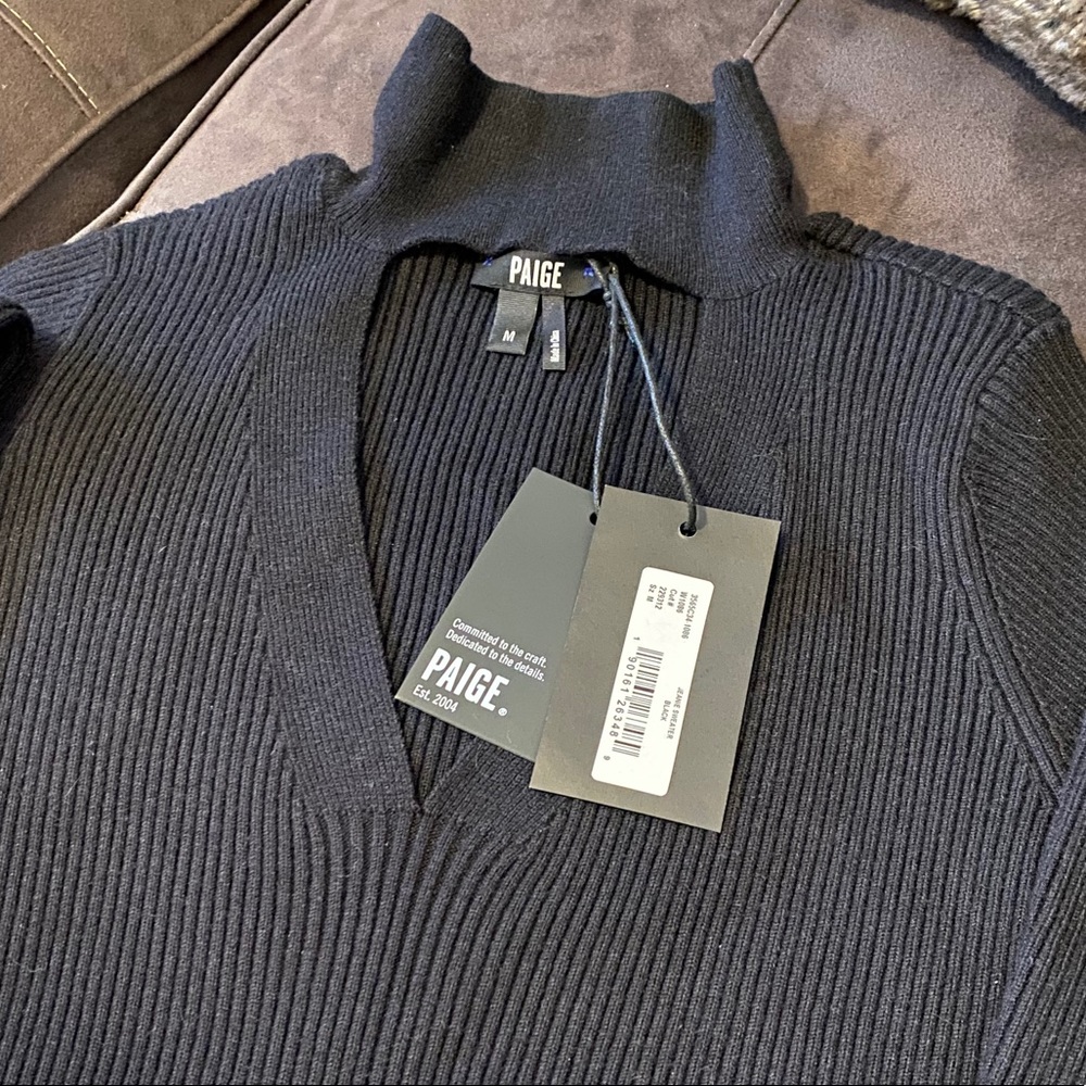 PAIGE Jeanie V-Cuotut Ribbed Sweater - Picture 3 of 4
